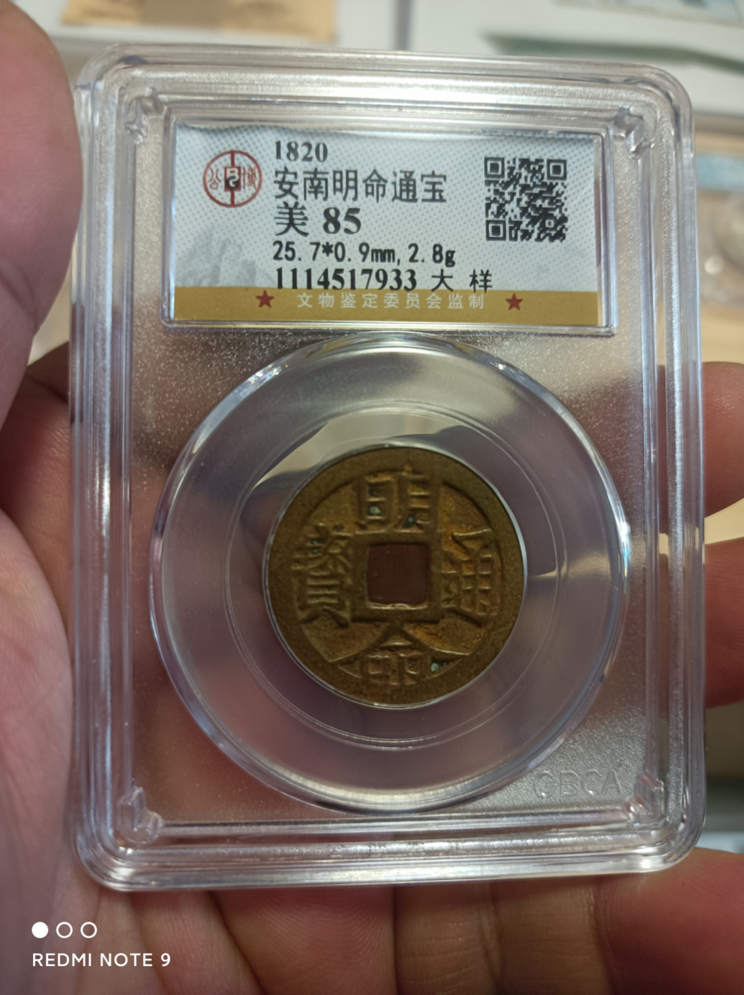 评级银元古钱币 安南明命通宝大样