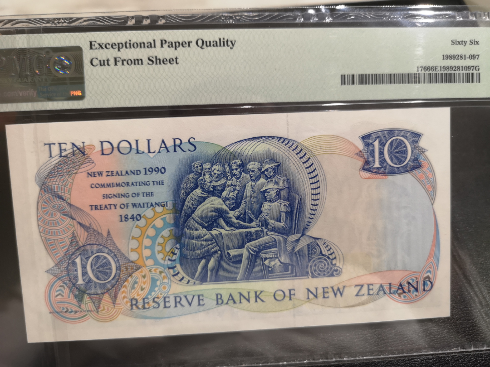 《外钞收藏家》第一百三十七期拍卖（本期68件） 新西兰10刀 AAA冠 纪念钞 PMG66 BWC作品