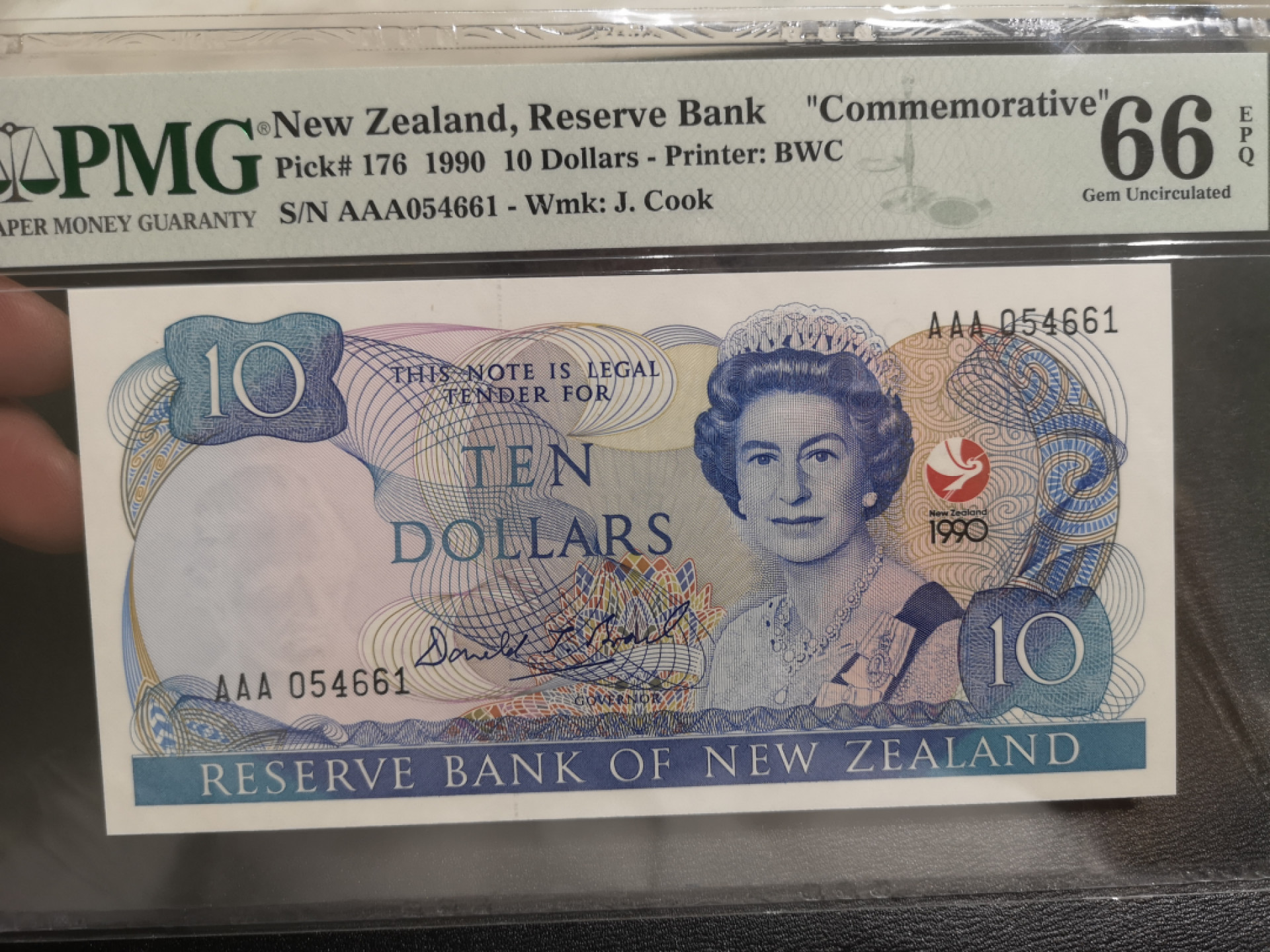 《外钞收藏家》第一百三十七期拍卖（本期68件） 新西兰10刀 AAA冠 纪念钞 PMG66 BWC作品