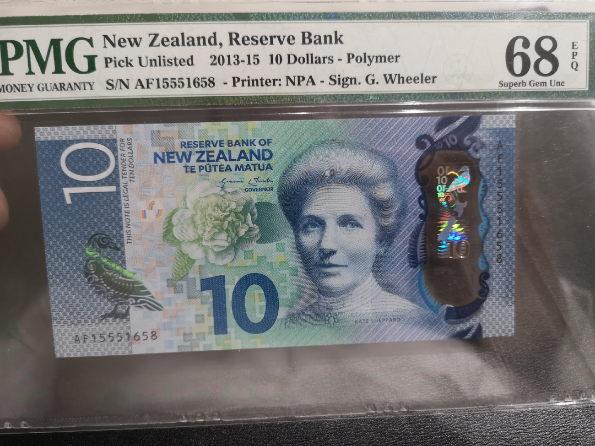 《外钞收藏家》第一百三十七期拍卖（本期68件） 2013-15年新西兰10刀 PMG66 无47尾8