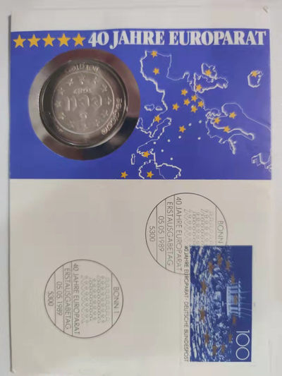 邮币封专场 1987年比利时五埃居罗马条约银币邮币封