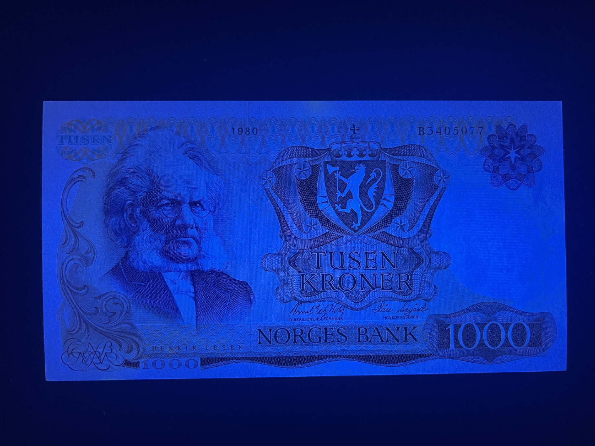 《张总收藏》39期—欧洲精品 挪威1000克朗 UNC 易卜生 1980年
