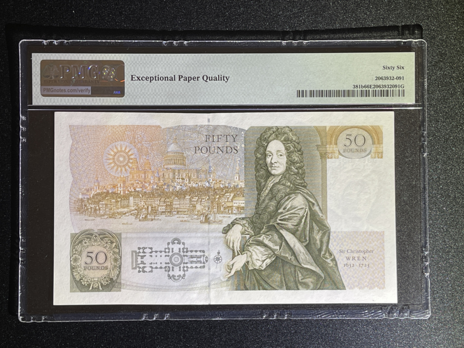 《张总收藏》39期—欧洲精品 英国50镑 PMG66E D序列 无4