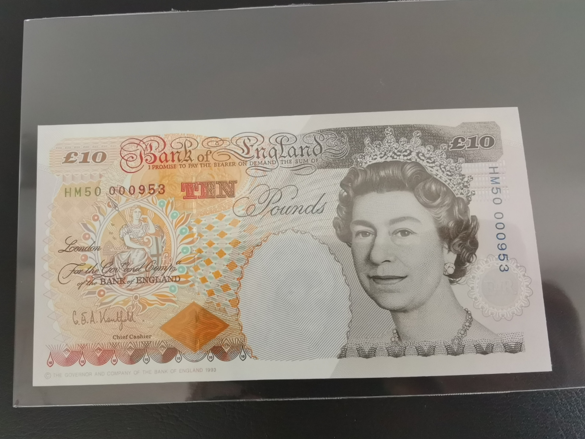 《张总收藏》39期—欧洲精品 英国E序列初版10镑UNC，HM50为纪念钞特别发行版 稀少