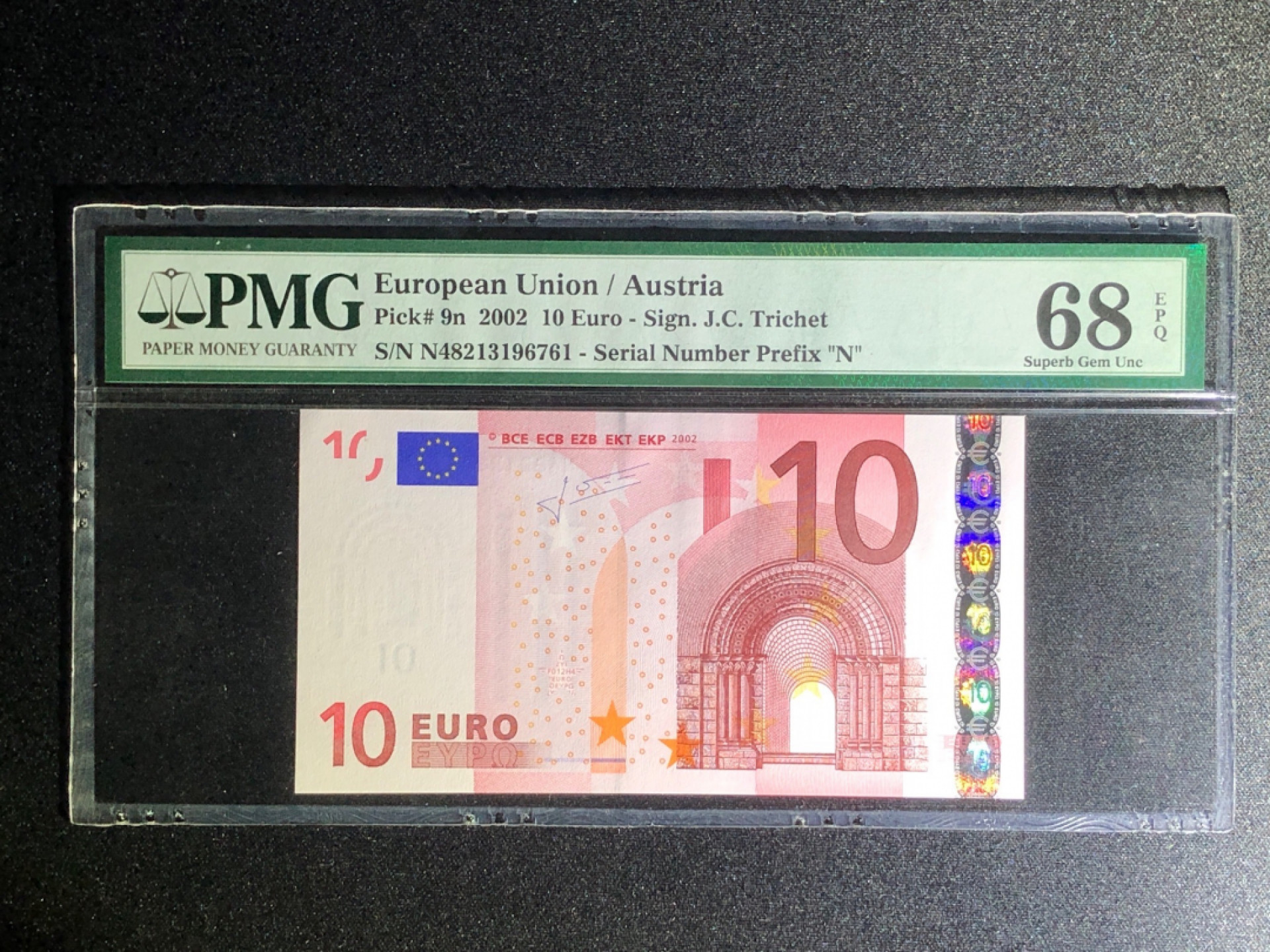 《张总收藏》39期—欧洲精品 欧元10欧 PMG68E 二签 奥地利