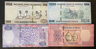 小福收藏团购第51期  卢旺达 2013-19年版全套面值 500 1000 2000 5000法郎 非洲精美纸币