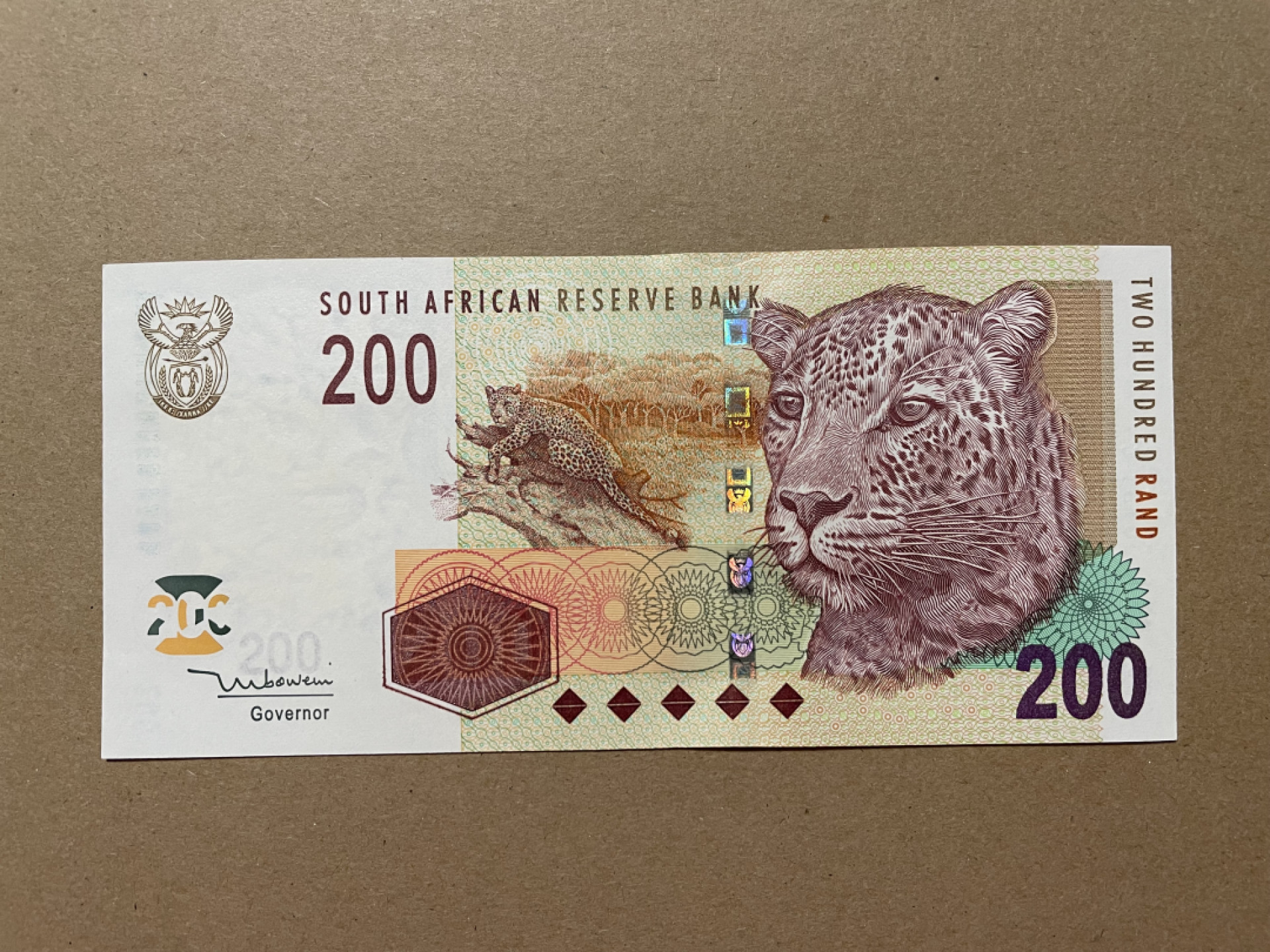 《张总收藏》39期—欧洲精品 南非200兰特 UNC 豹子