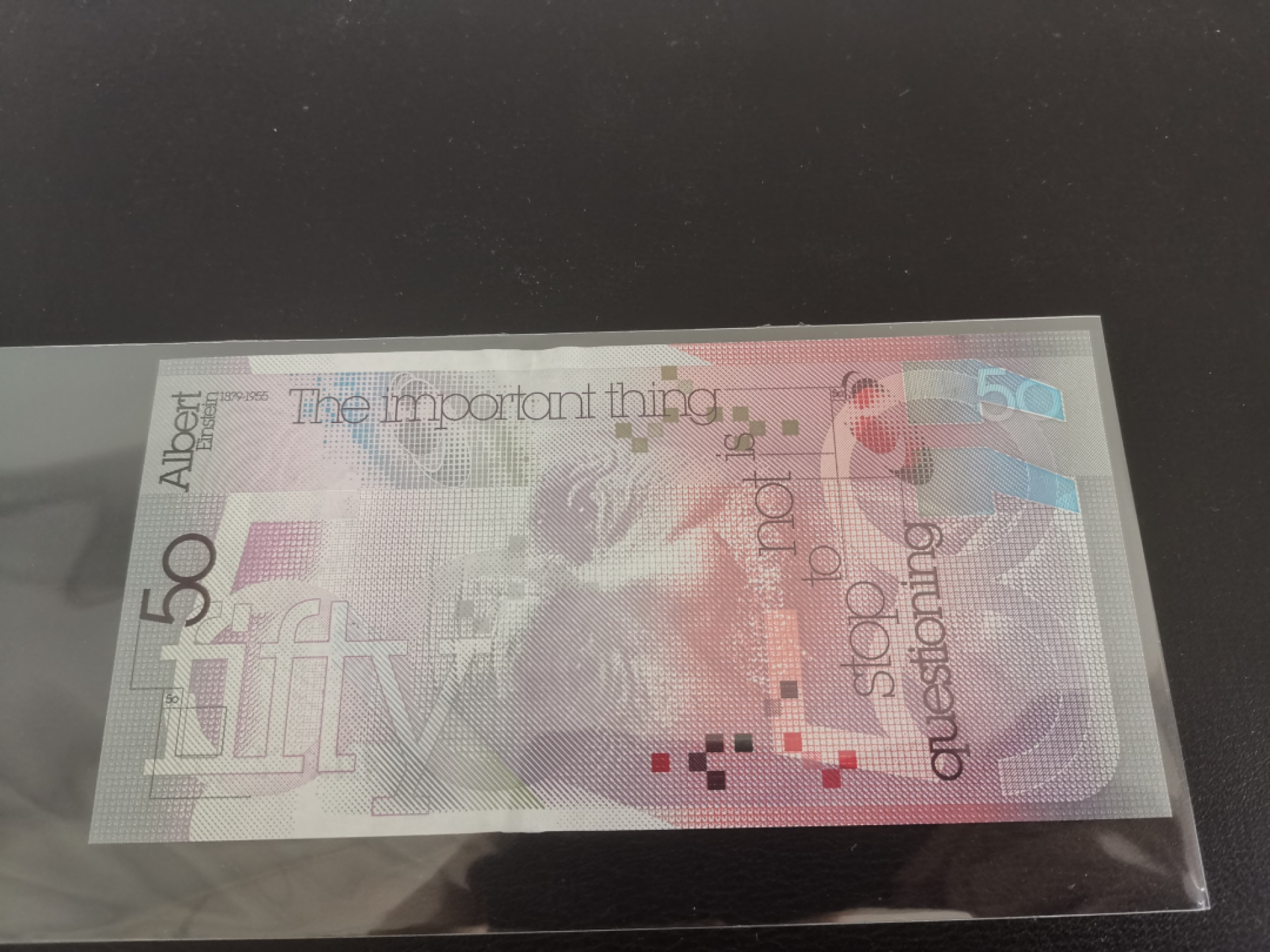 《张总收藏》39期—欧洲精品 全新UNC 英国德纳罗 爱因斯坦 面值50 测试钞 纸币 精美