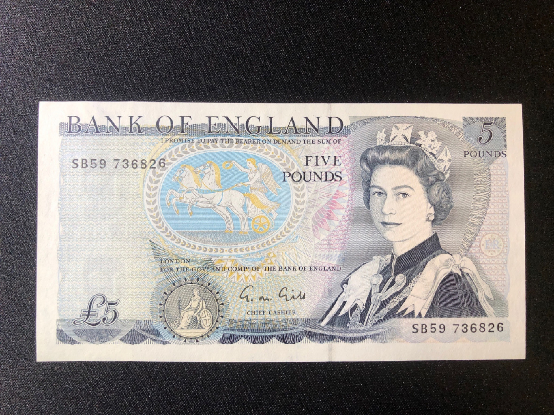 《张总收藏》39期—欧洲精品 英国5镑 UNC D序列