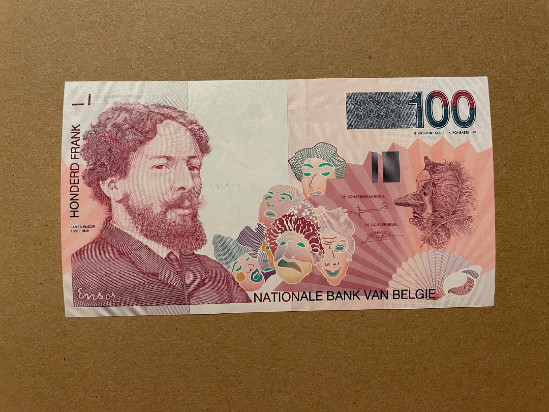 《张总收藏》39期—欧洲精品 比利时100法郎 UNC 末版