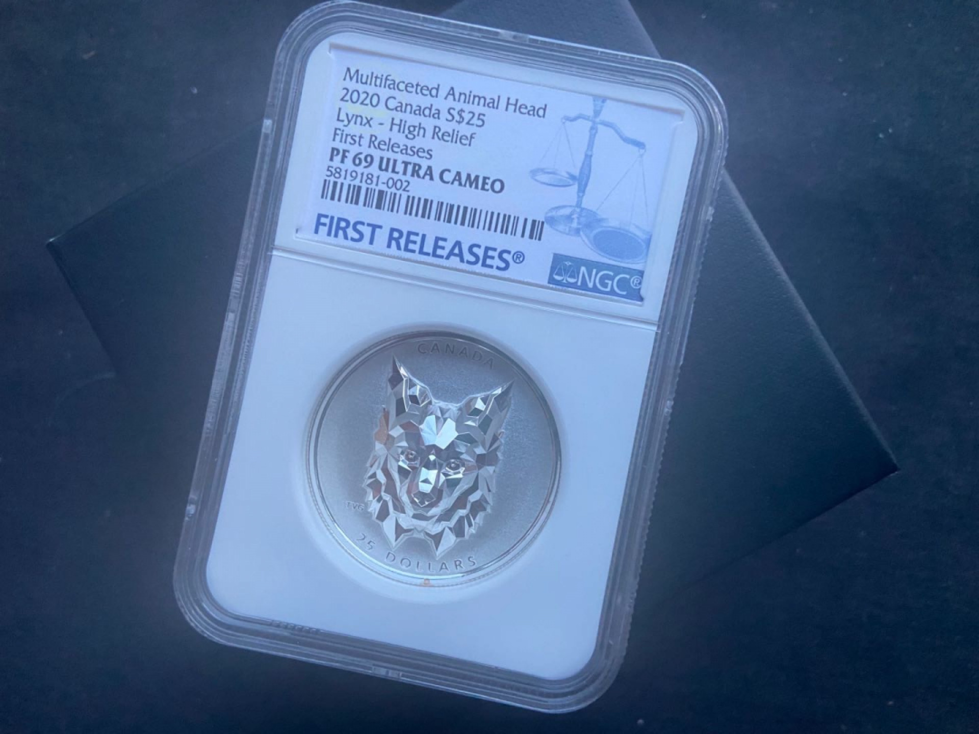 【随心拍&Getcoins】钱币拍卖第104期【直播】 加拿大多面体高浮雕之猞猁银币～