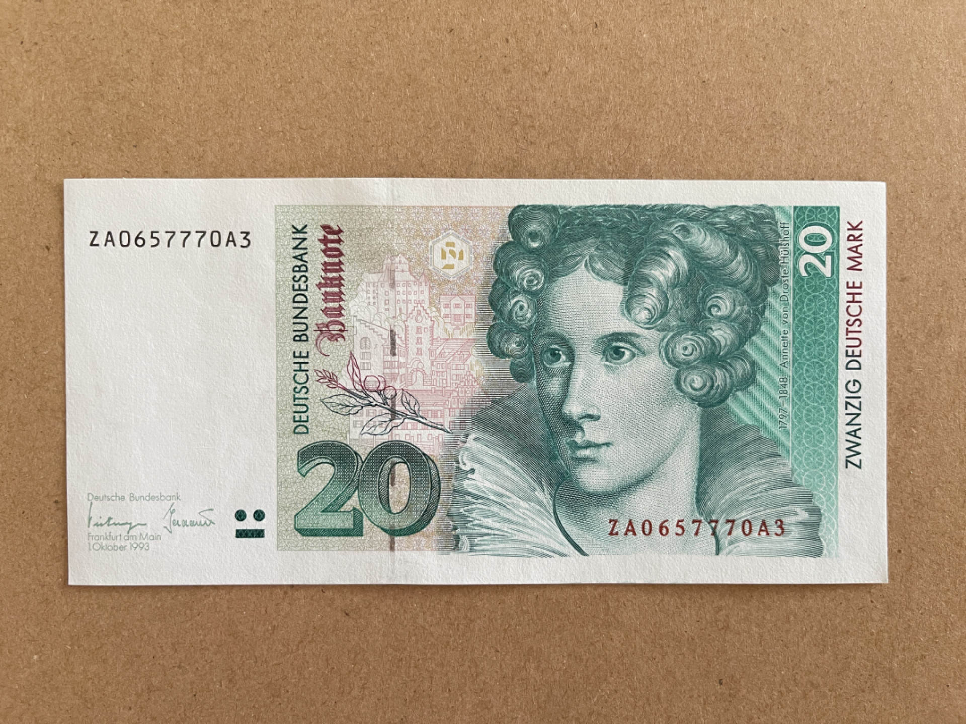 《张总收藏》39期—欧洲精品 德国20马克 UNC 1993年 ZA补号