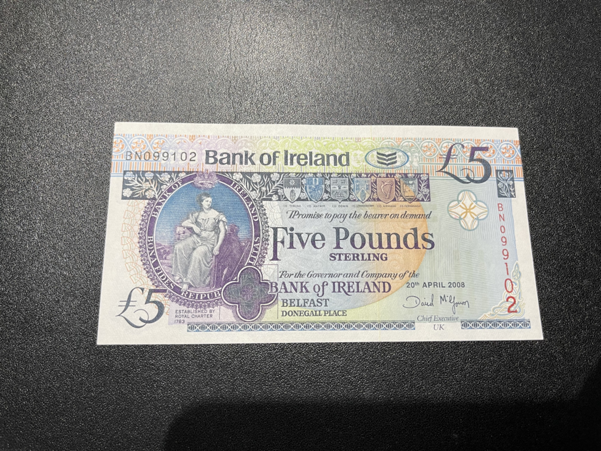 《外钞收藏家》第一百三十八期拍卖（本期91件） 2008年爱尔兰5镑 无47