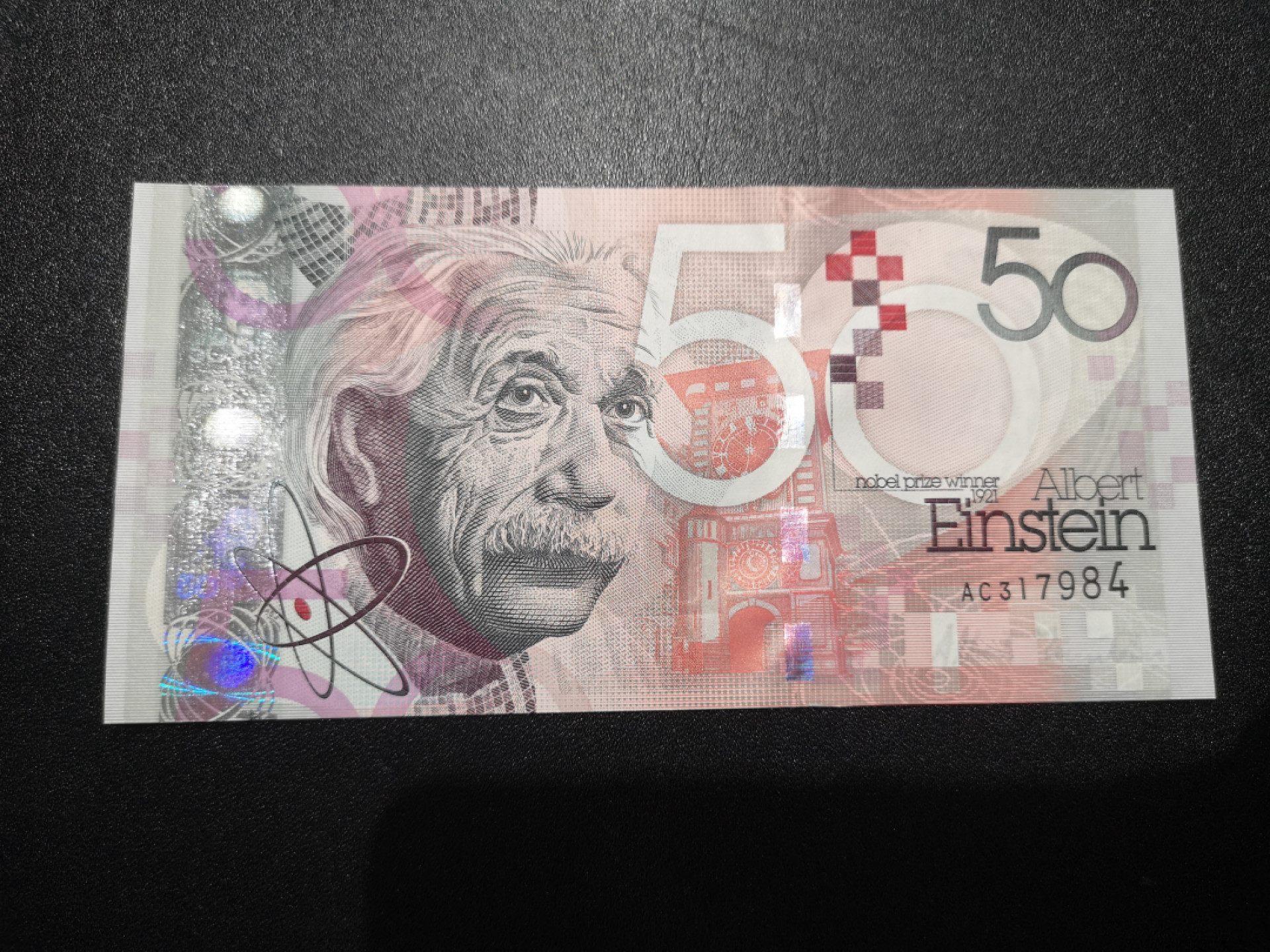 《外钞收藏家》第一百三十八期拍卖（本期91件） 英国2005年爱因斯坦纪念测试钞 全新UNC