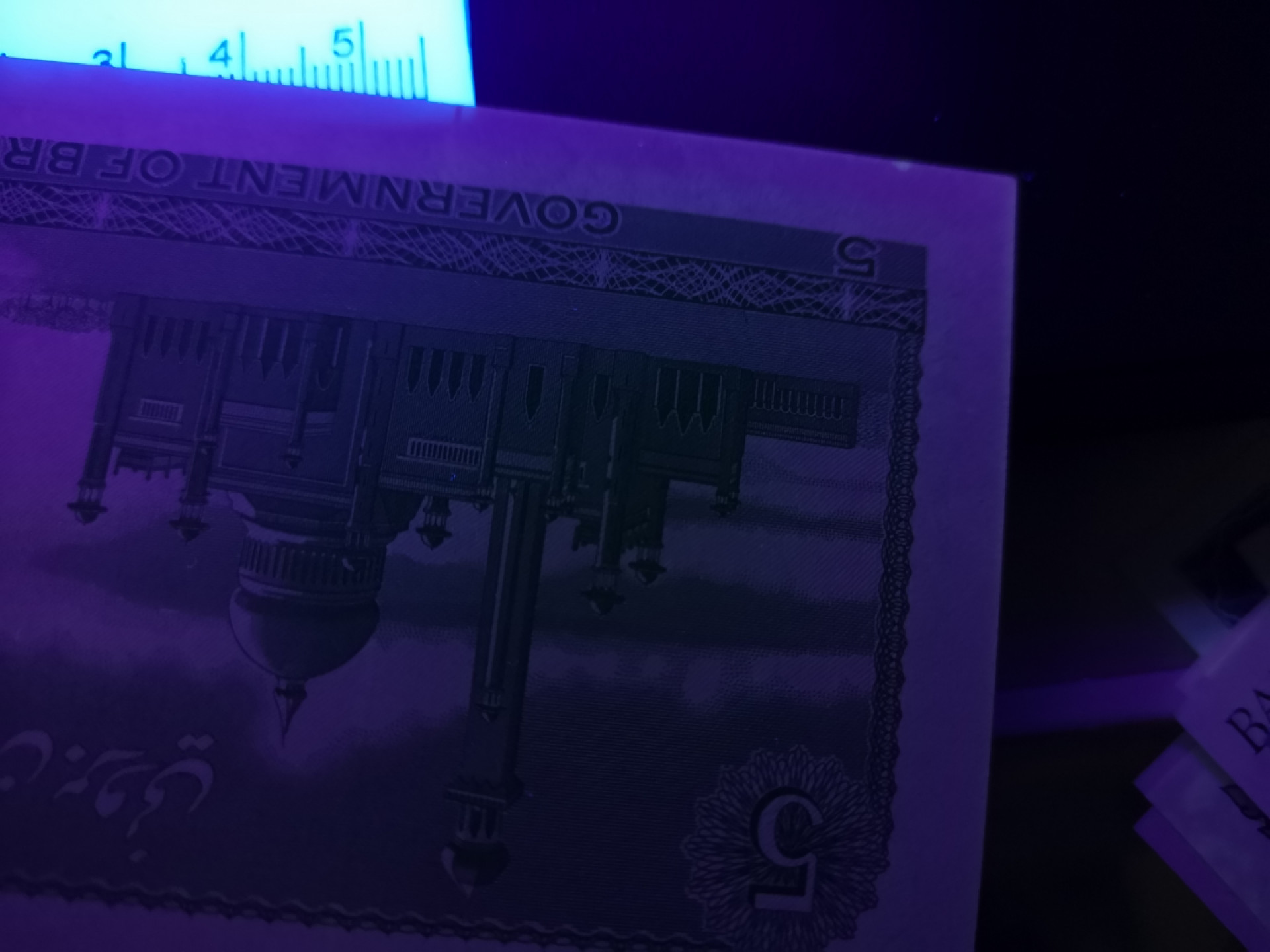 《外钞收藏家》第一百三十九期拍卖（本期84件） 1979年文莱5 全新 边缘有潮、有肉眼可见黄斑 BWC作品