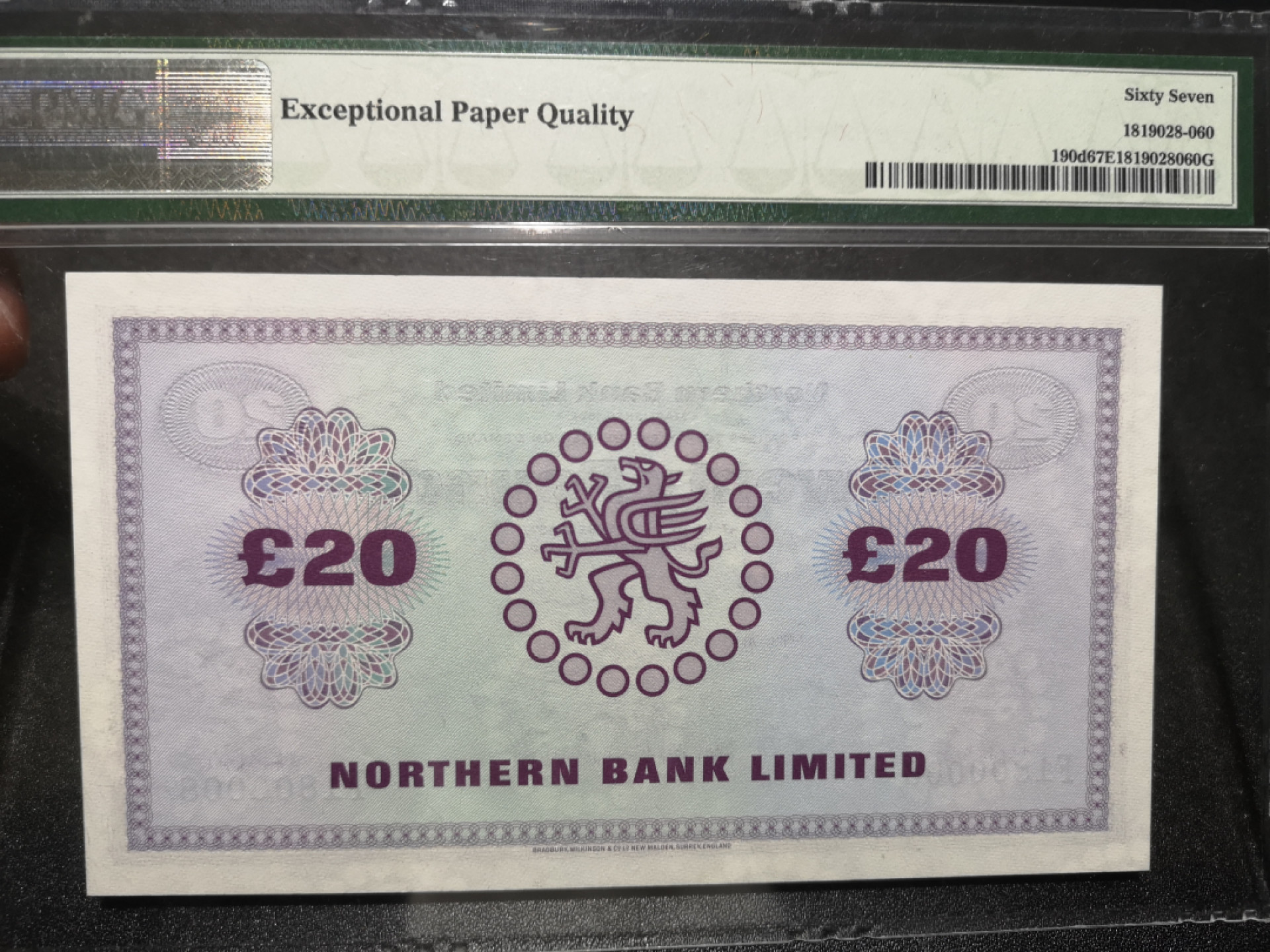 《外钞收藏家》第一百三十八期拍卖（本期91件） 1988年北爱尔兰 20镑 PMG67 BWC作品 超级靓号