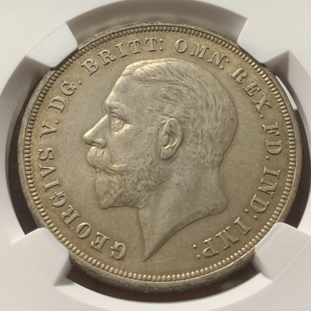 紫瑗钱币——第244期拍卖 英国 1935年 乔治五世 木马剑 1克朗 银币 NGC MS64