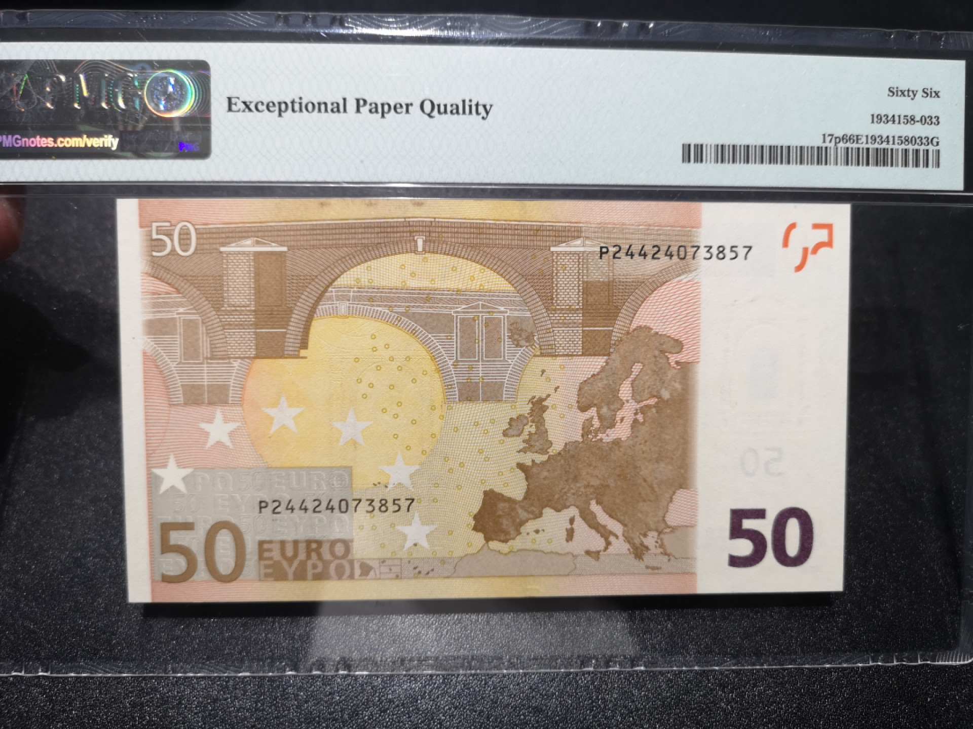 《外钞收藏家》第一百三十八期拍卖（本期91件） 三签50欧元 荷兰版 PMG66