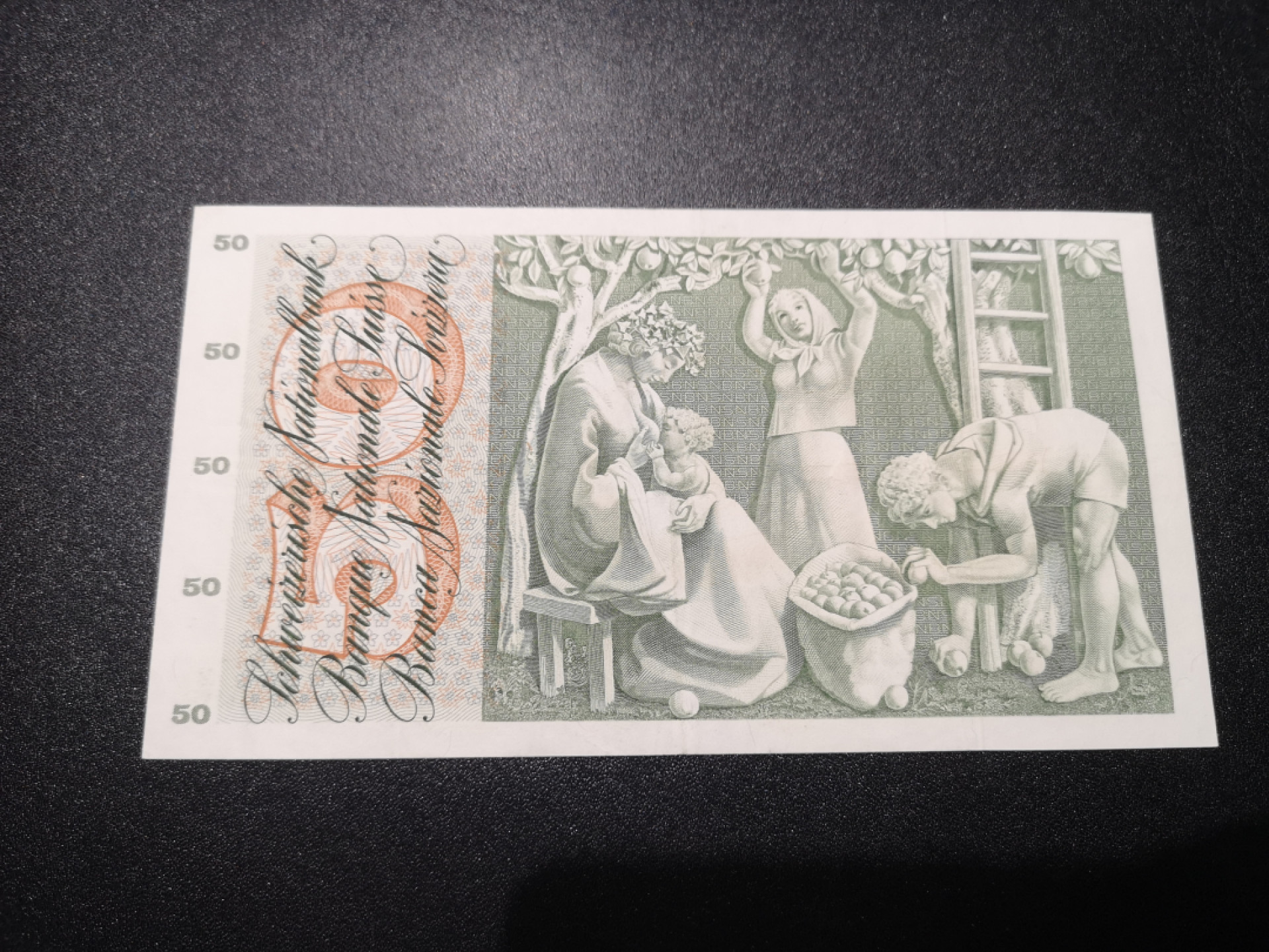 《外钞收藏家》第一百三十八期拍卖（本期91件） 瑞士50法郎 苹果园 VF左右品相 如图