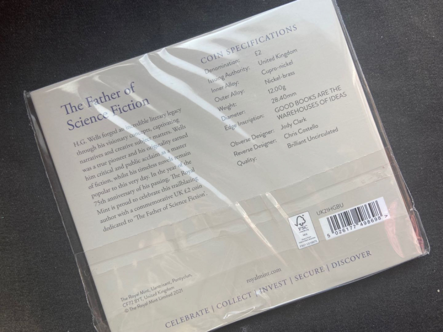 【随心拍&Getcoins】钱币拍卖第104期【直播】 【英国】H.G威尔斯2英镑卡册