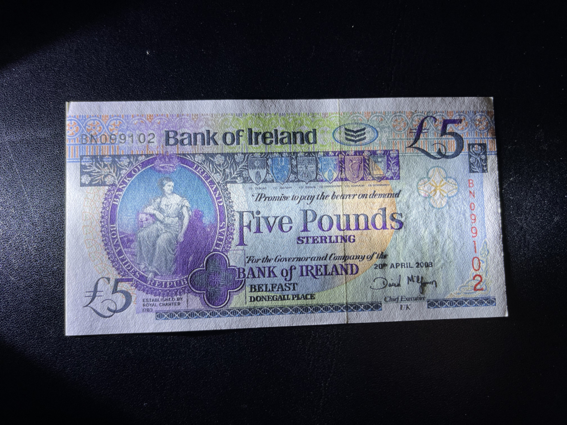 《外钞收藏家》第一百三十八期拍卖（本期91件） 2008年爱尔兰5镑 无47