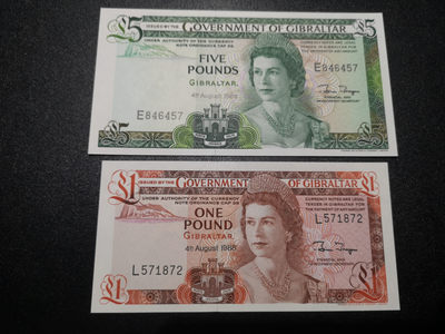 《外钞收藏家》第一百三十八期拍卖（本期91件） - 1988年直布罗陀1、5镑 全新UNC