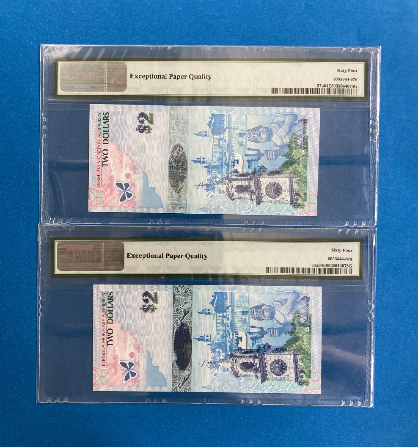 【华誉王者】1814期拍卖 鸟钞两枚 无3457 PMG64E A/1182016/8