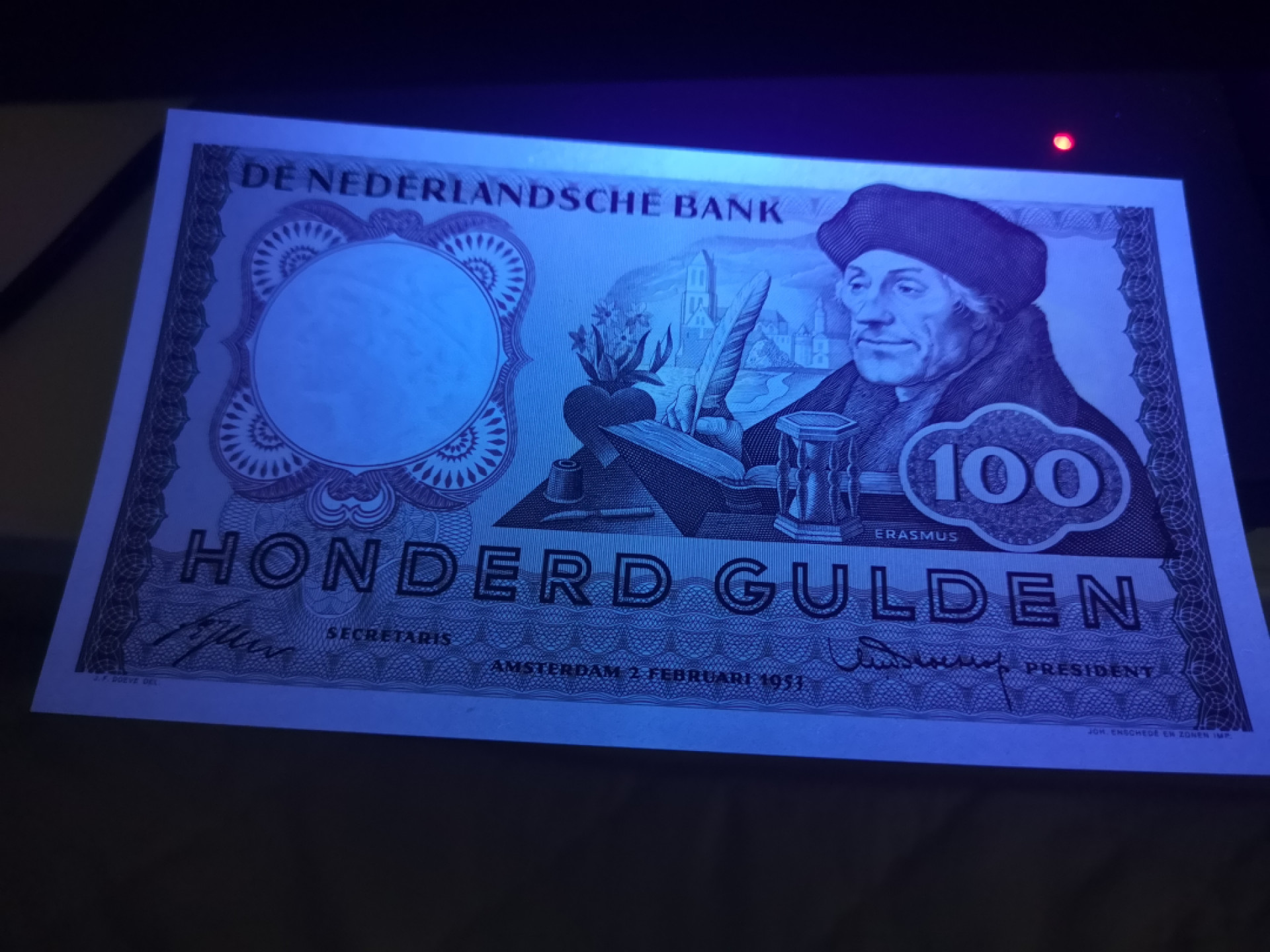 《外钞收藏家》第一百三十八期拍卖（本期91件） 1953年荷兰 100盾 全新UNC