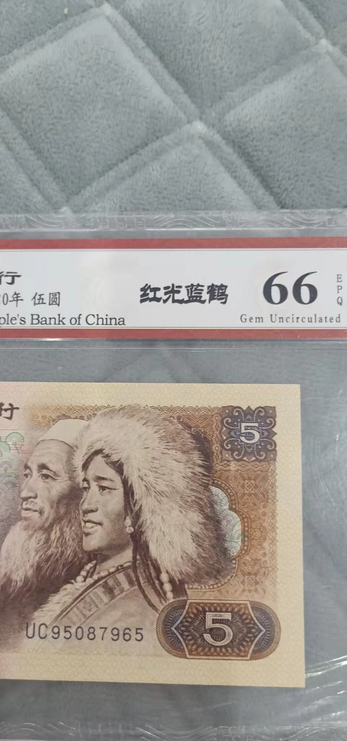 小英开心拍第548期 805红光蓝鹤一张，靓号天印评级