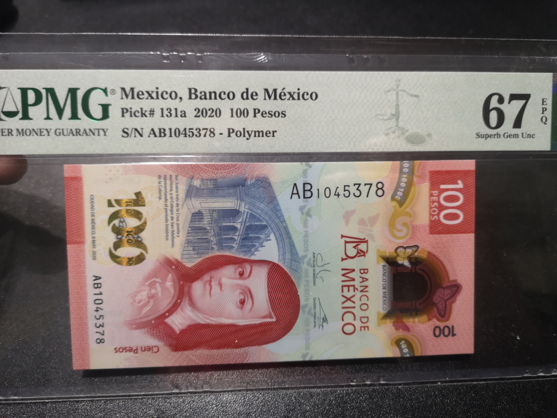 《外钞收藏家》第一百三十九期拍卖（本期84件） 2020年墨西哥100 PMG67