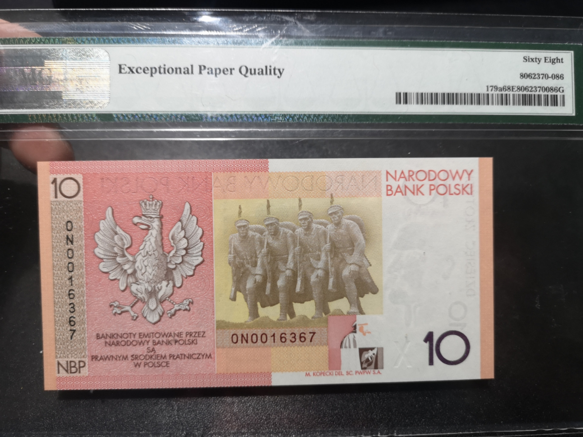 《外钞收藏家》第一百三十九期拍卖（本期84件） 2008年波兰10 PMG68 纪念钞