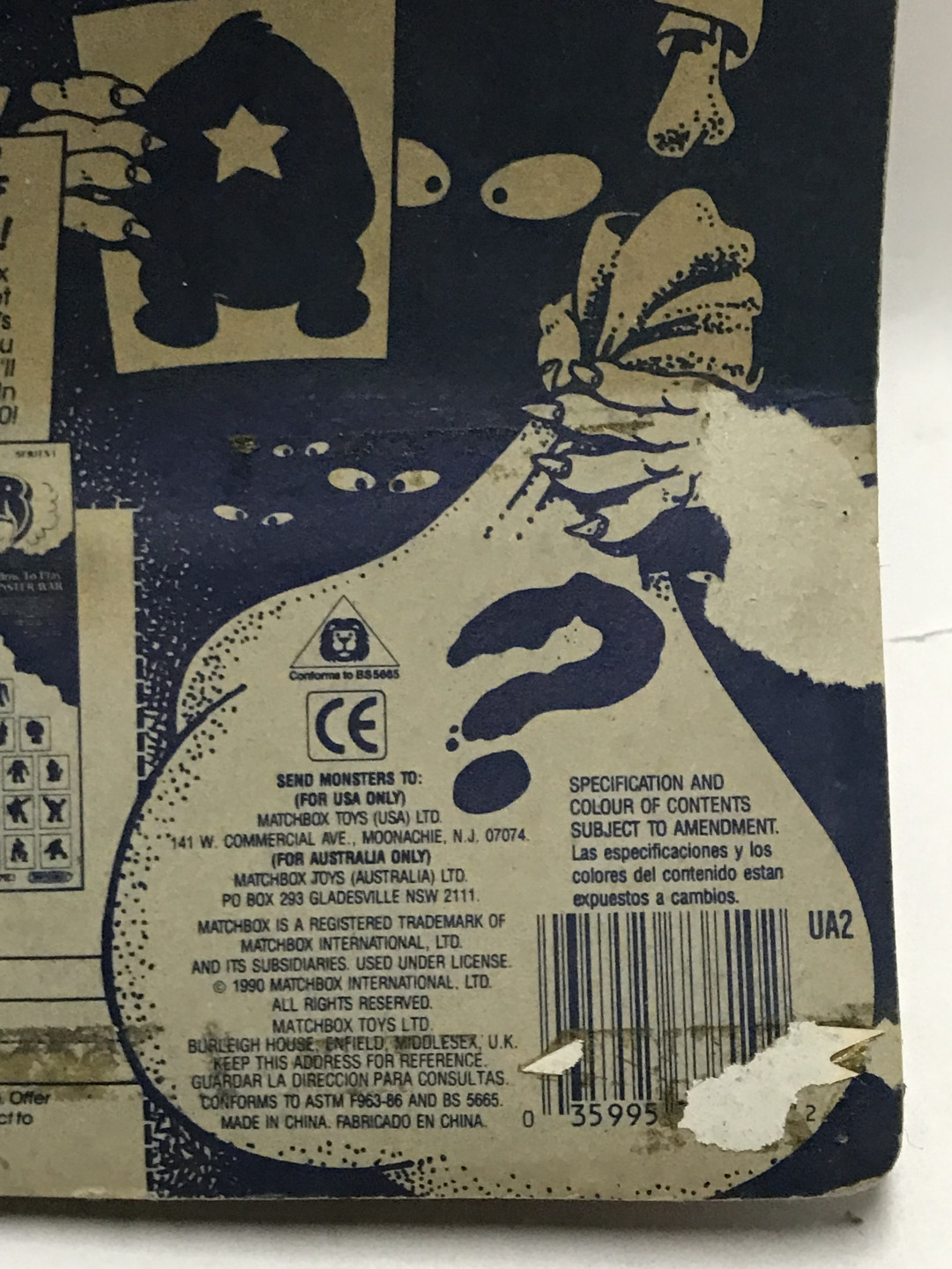 零元拍：1990年老古董了而且还是全新未拆的，小怪兽吊卡，包装盒都要酥了