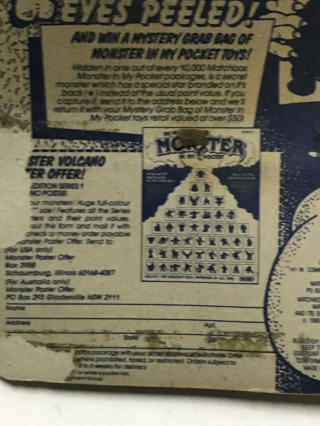 零元拍：1990年老古董了而且还是全新未拆的，小怪兽吊卡，包装盒都要酥了
