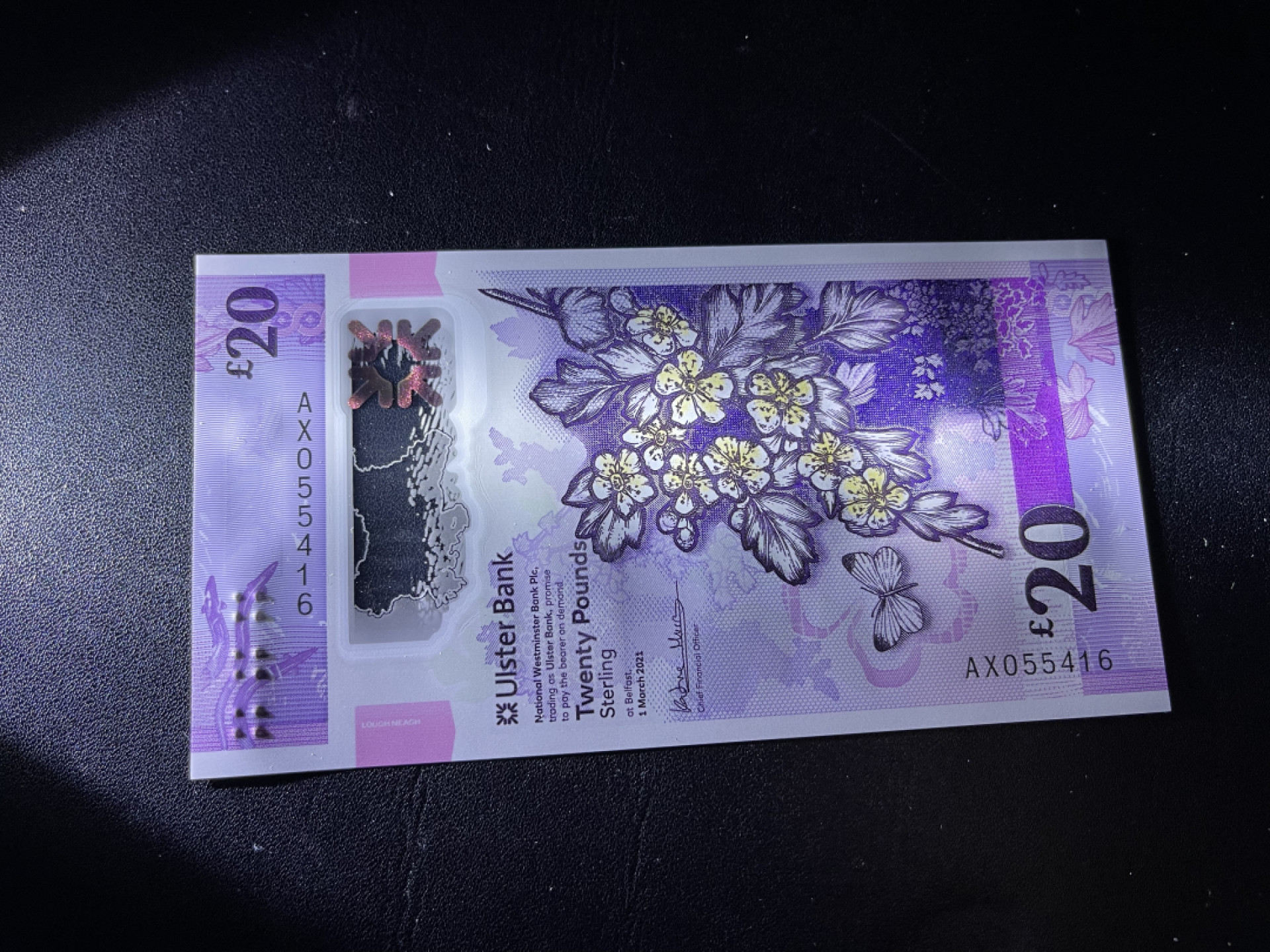 《外钞收藏家》第一百三十九期拍卖（本期84件） 2021年北爱尔兰20镑 全新UNC