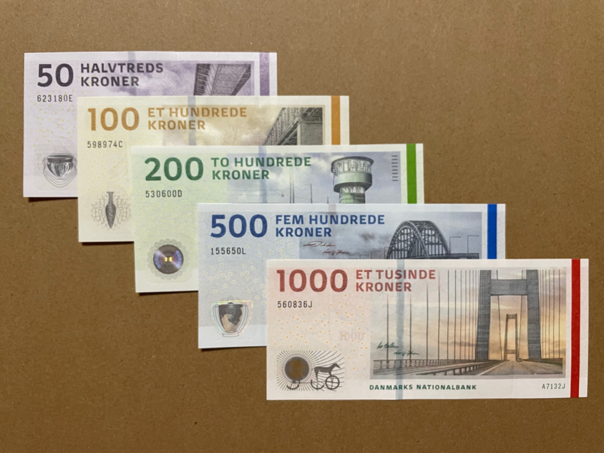 《张总收藏》40期—世界美钞 丹麦大桥版一套 UNC 全新绝品