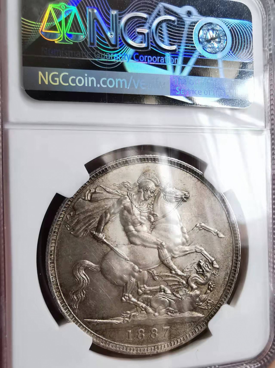 凡希社世界钱币微拍第一百七十五期 1887英国老维高冠马剑NGC-MS62