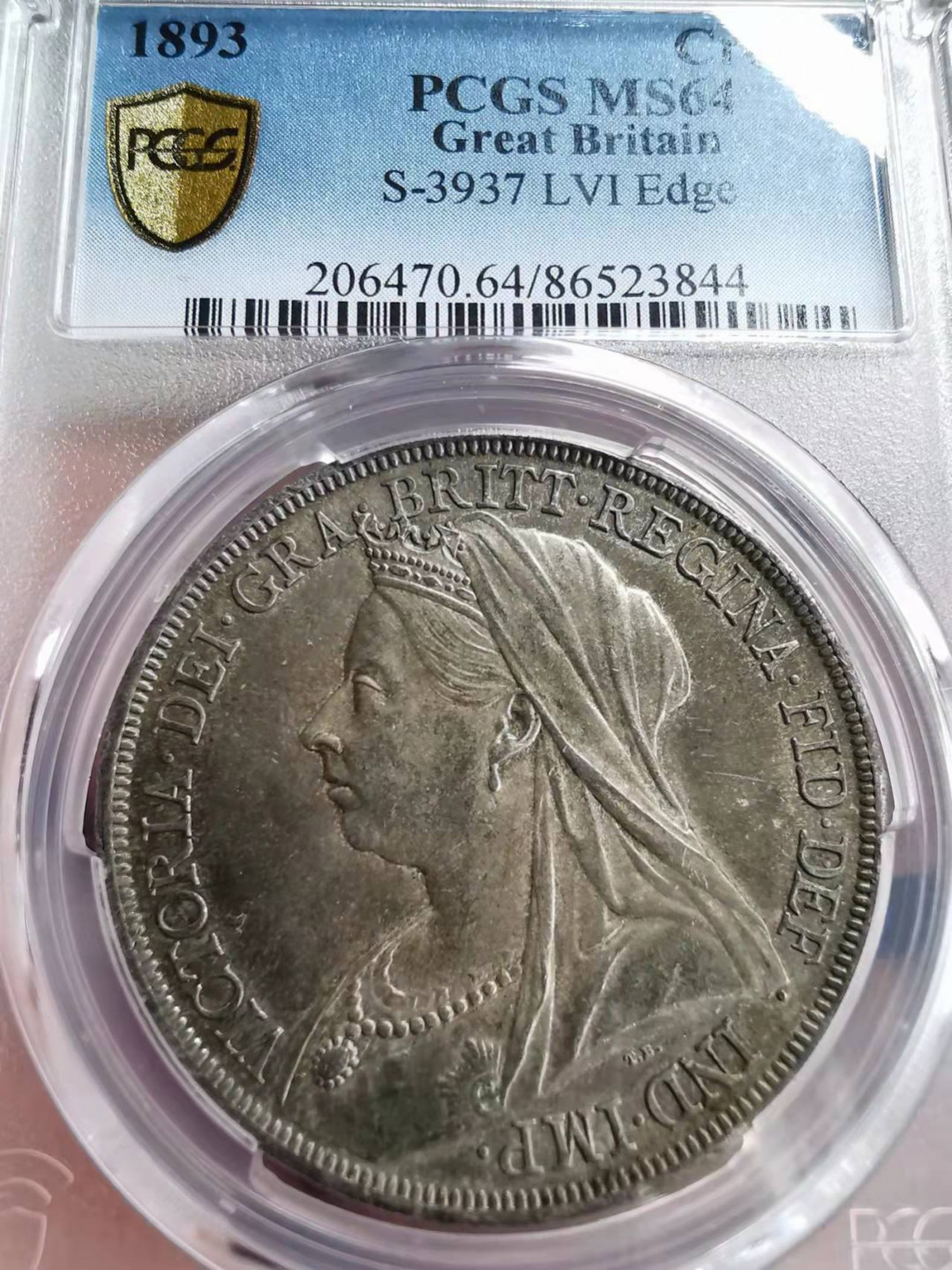 凡希社世界钱币微拍第一百七十五期 荐！1893英国老维批纱马剑PCGS-MS64绿珐琅彩！