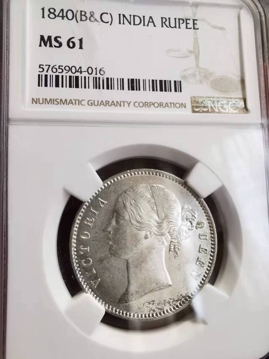 凡希社世界钱币微拍第一百七十五期 1840东印度公司小维卢比NGC-MS61