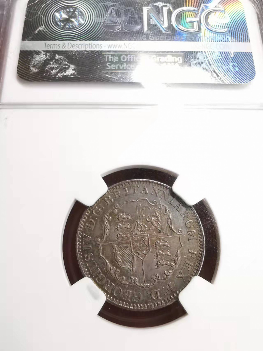 凡希社世界钱币微拍第一百七十五期 稀！1820英国锚币1/8元精铸NGC-PF63漂亮的紫罗兰包浆！