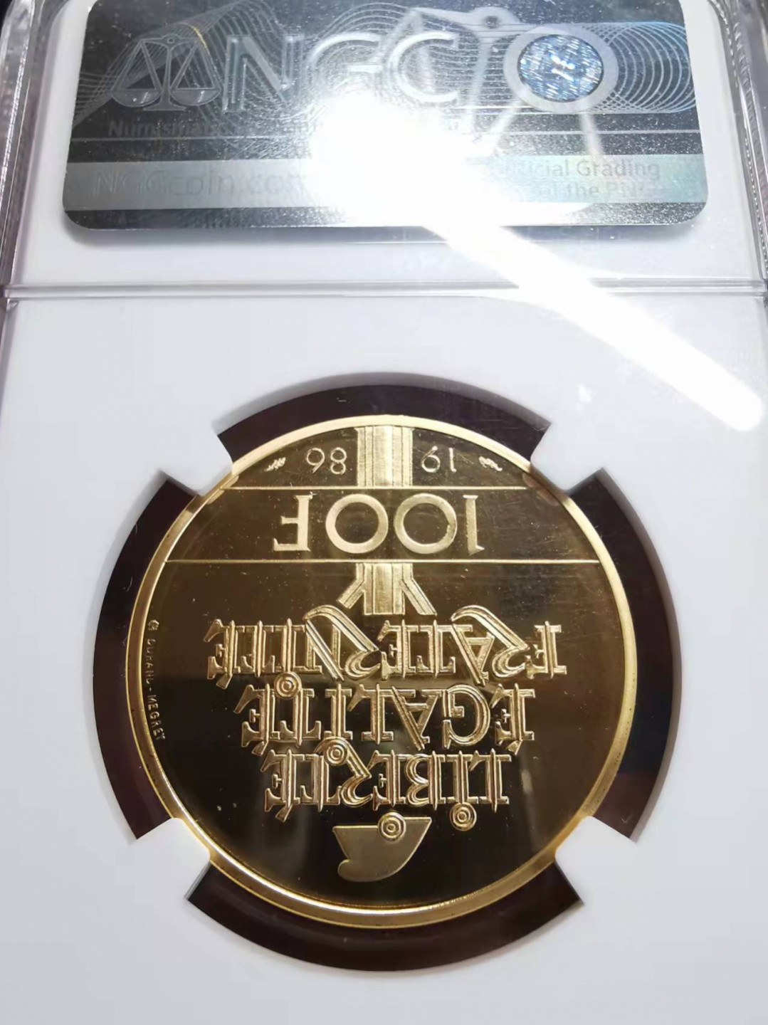凡希社世界钱币微拍第一百七十五期 荐！1986法国自由女神像100法郎金币NGC-PF70UC
