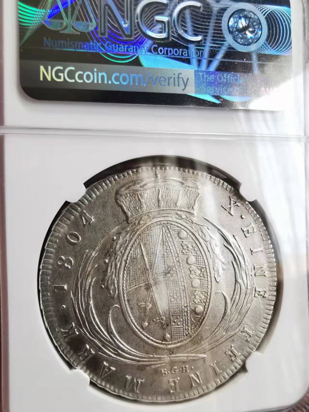 凡希社世界钱币微拍第一百七十五期 1804萨克森奥古斯特大型泰勒NGC-AUD