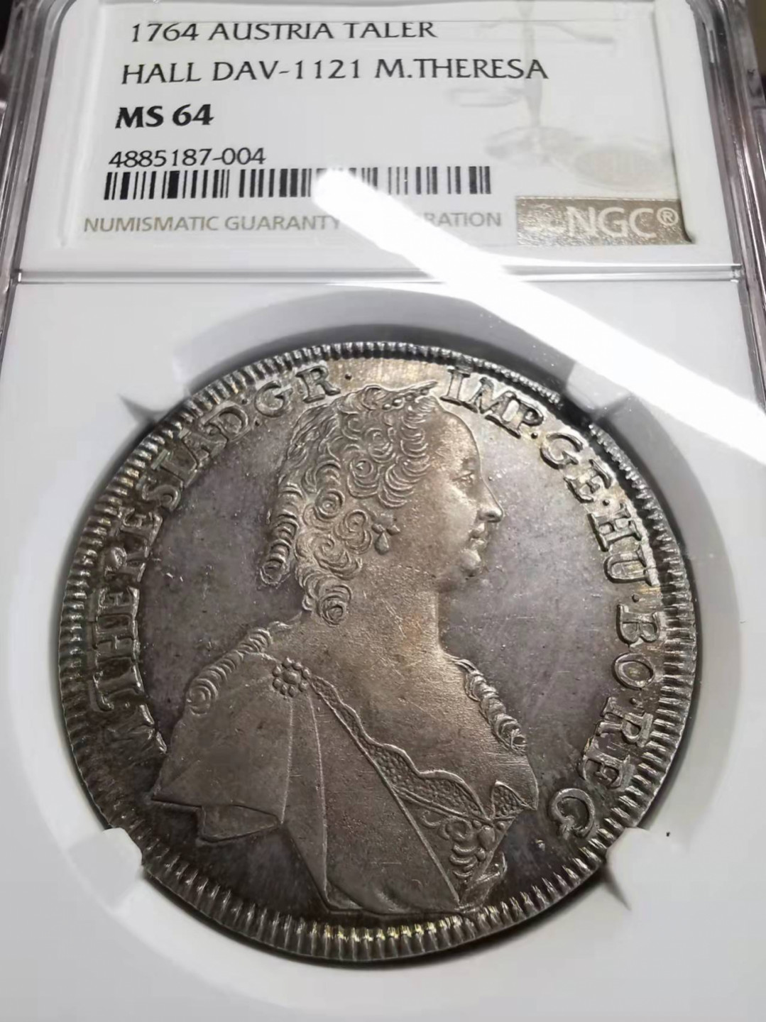 凡希社世界钱币微拍第一百七十五期 稀！1764神罗玛丽亚特蕾莎泰勒大银NGC-MS64顶级品！