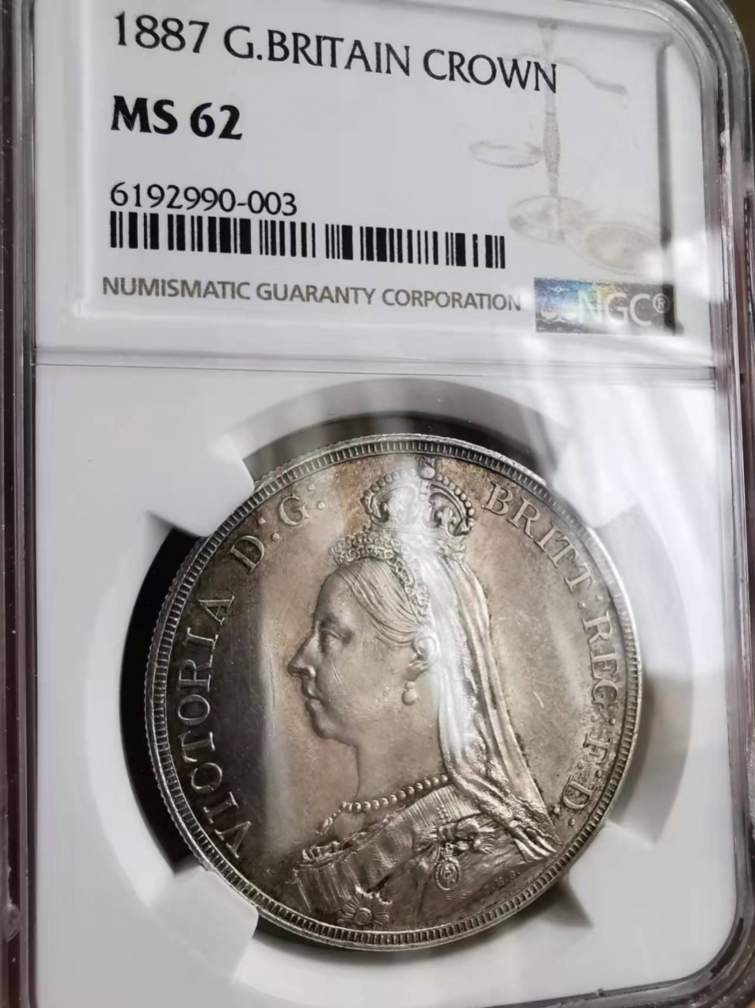 凡希社世界钱币微拍第一百七十五期 1887英国老维高冠马剑NGC-MS62