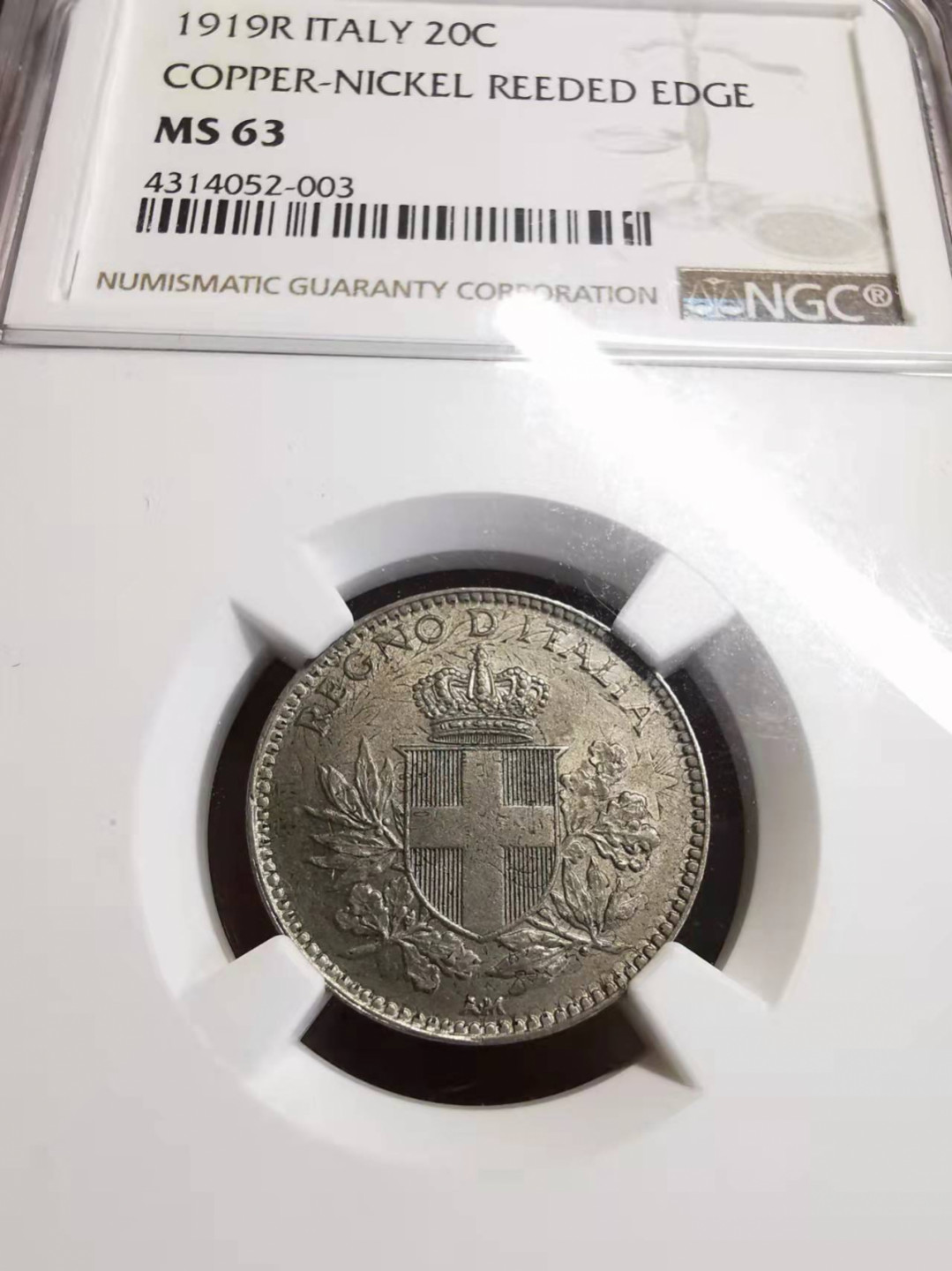 凡希社世界钱币微拍第一百七十五期 1919意大利王国20分NGC-MS63