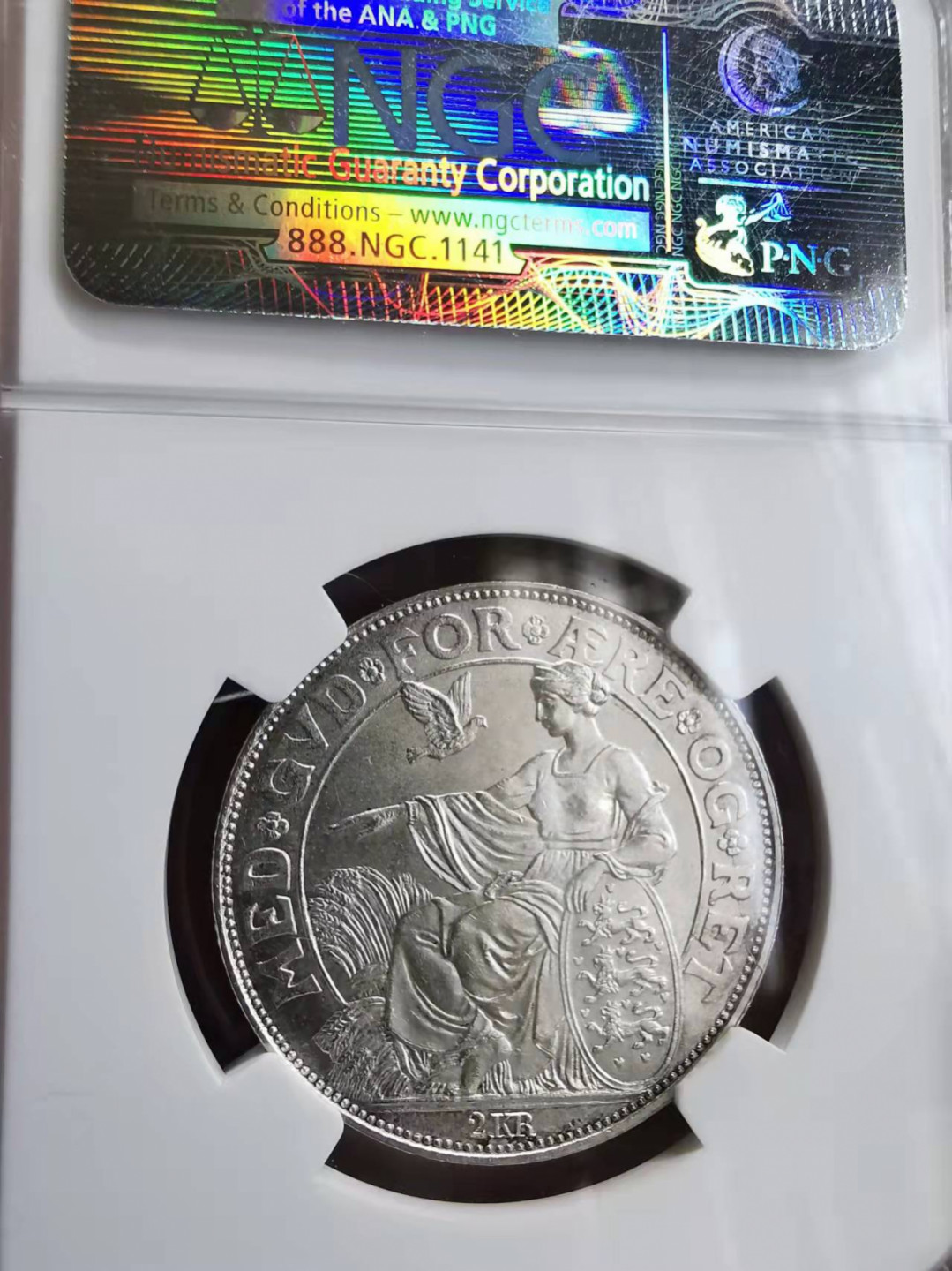 凡希社世界钱币微拍第一百七十五期 1903丹麦国王加冕40周年纪念2克朗NGC-MS63