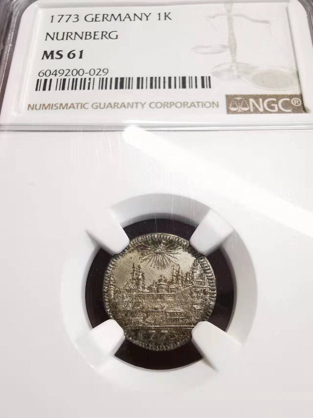 凡希社世界钱币微拍第一百七十五期 1773纽伦堡城市景观1K银辅币NGC-MS61