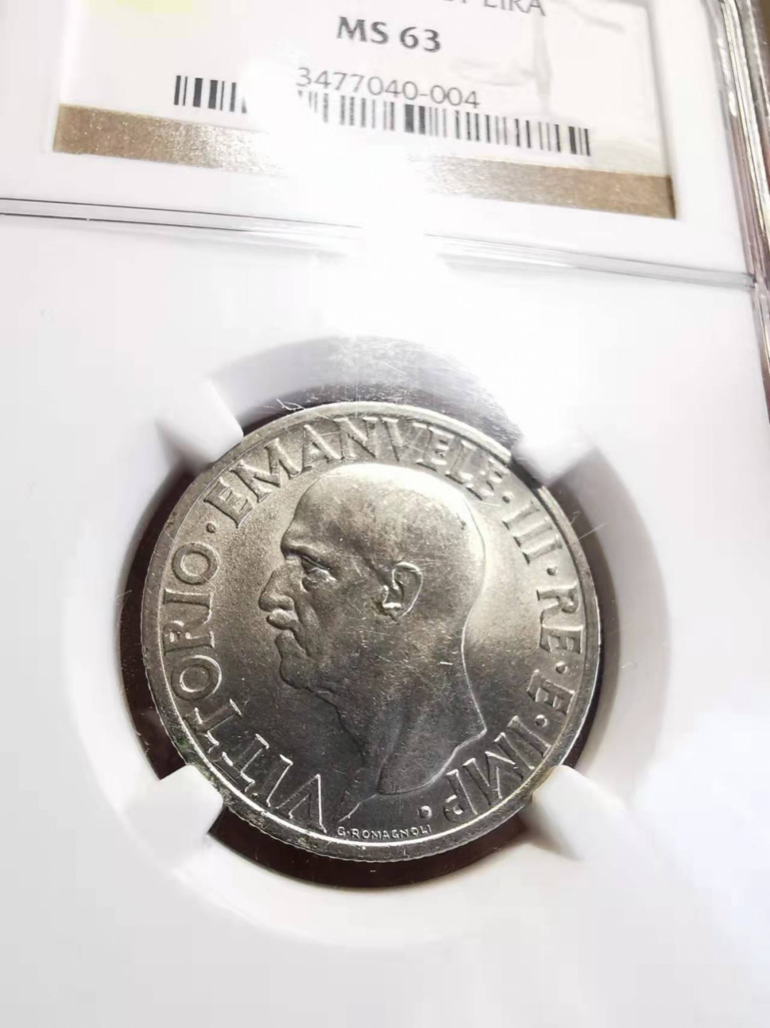 凡希社世界钱币微拍第一百七十五期 1936意大利法西斯版里拉NGC-MS63纯镍造