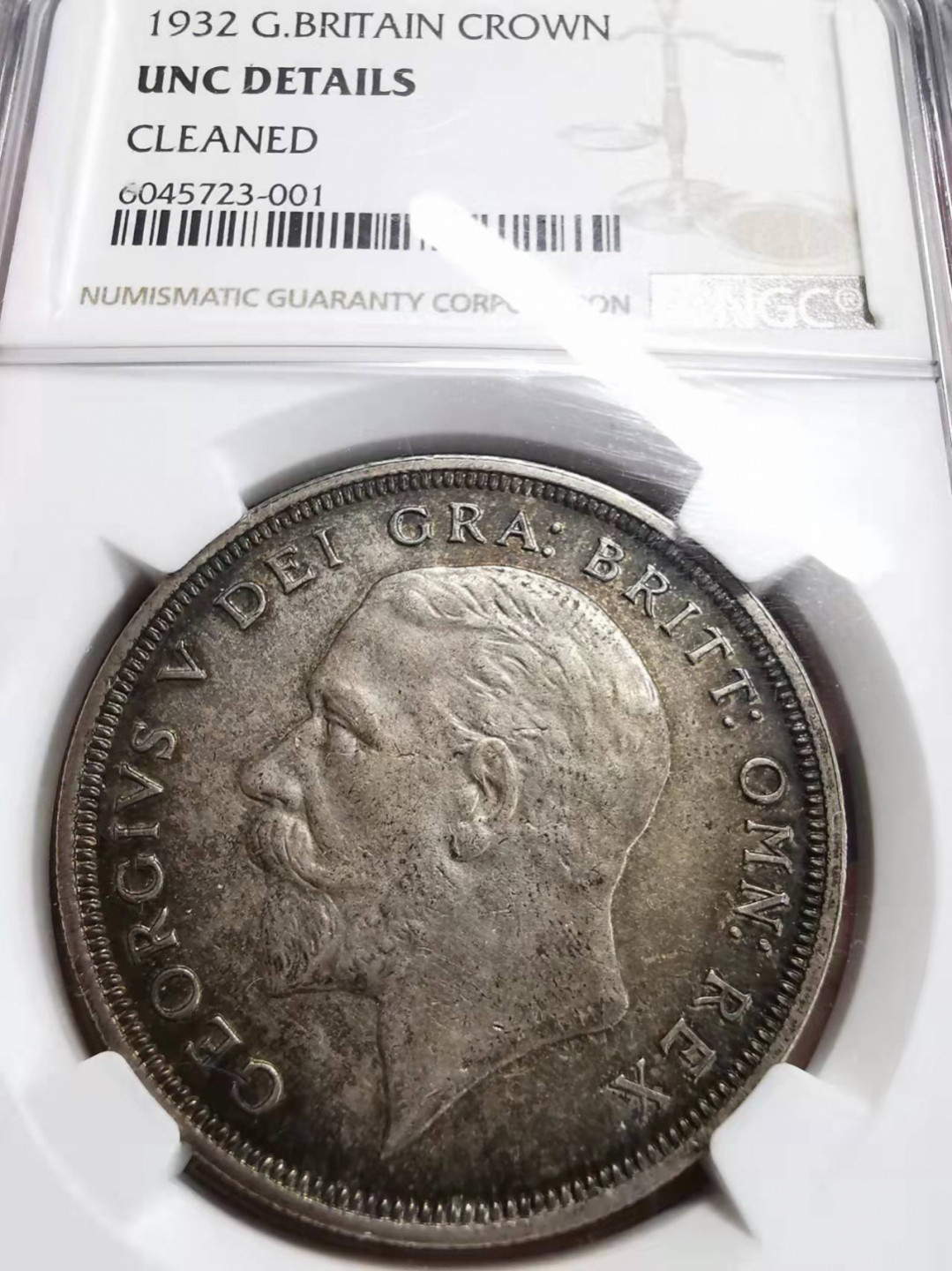 凡希社世界钱币微拍第一百七十五期 1932英国乔五花冠克朗大银NGC-UNCD