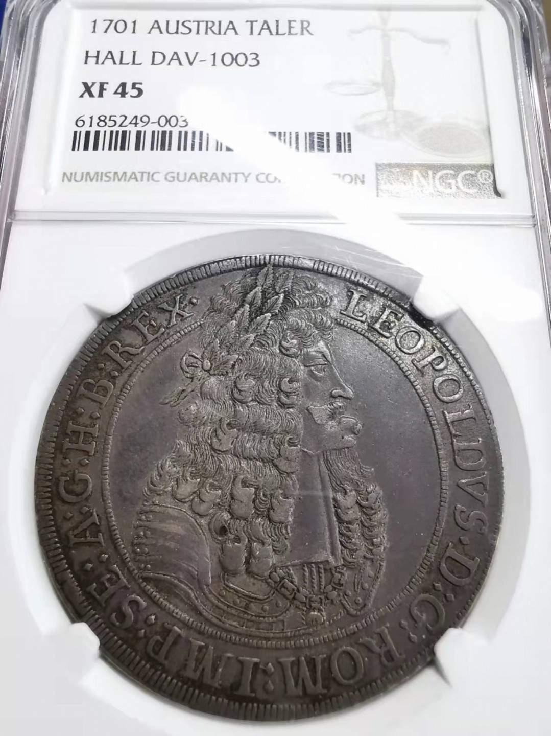 凡希社世界钱币微拍第一百七十五期 荐！1701神罗总庭利奥波德泰勒大银NGC-XF45原味品！