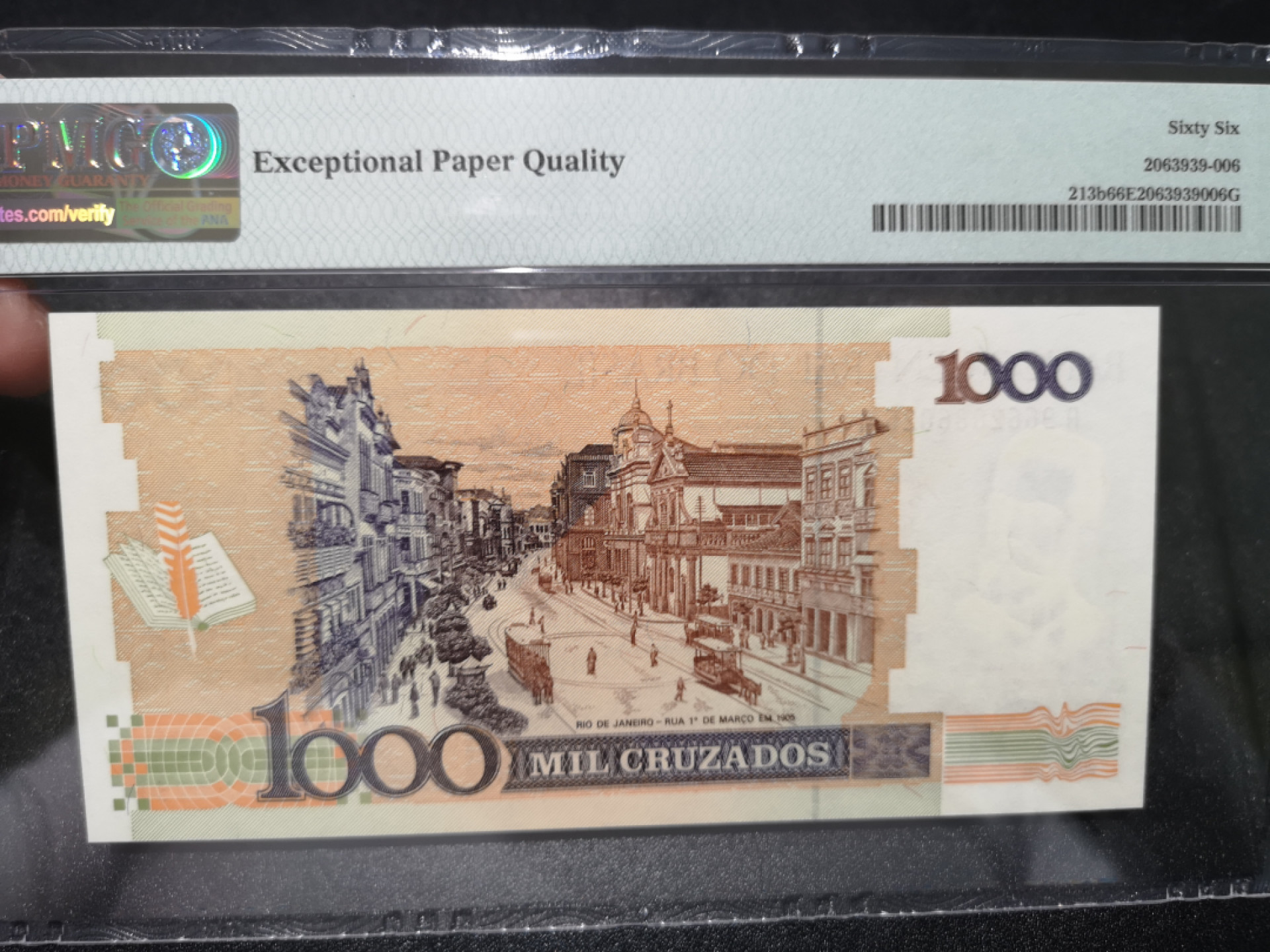 《外钞收藏家》第一百四十一期拍卖（本期81件） 1988年巴西1000 PMG66 AA冠